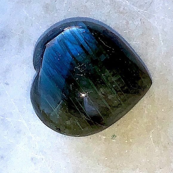LABRADORITE FLASHY HEART PUFFY NEW HEALING STONE - Picture 7 of 9